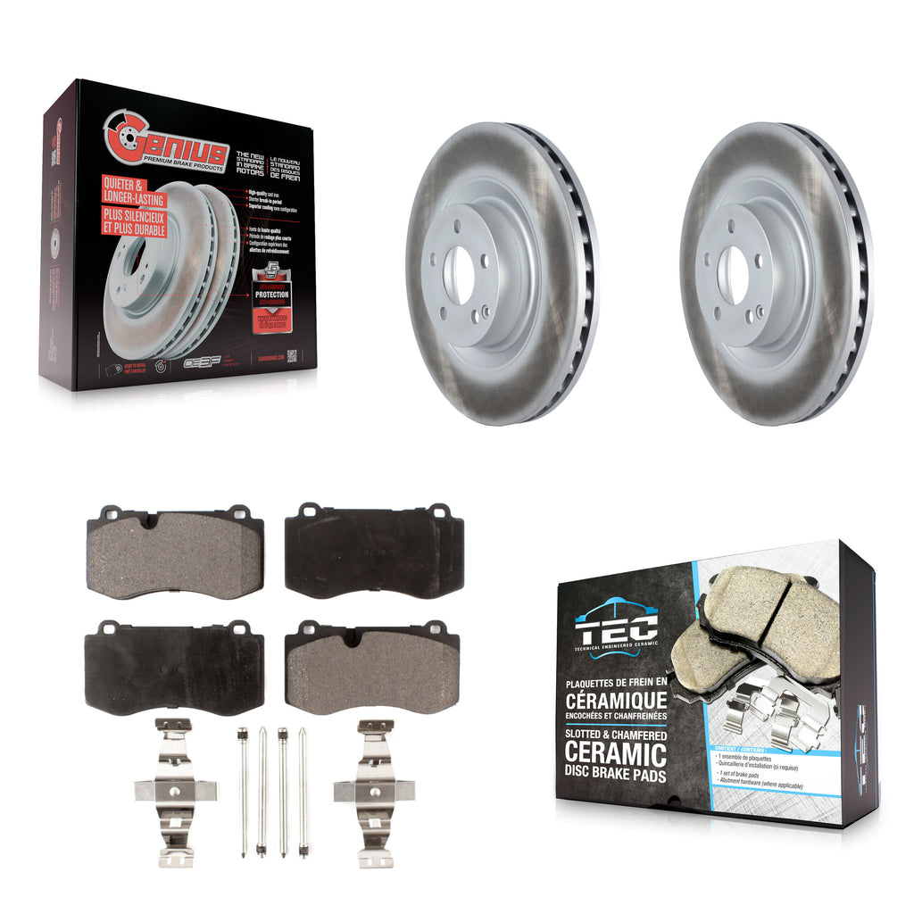 Front Coated Brake Rotor Ceramic Pad Kit For Mercedes-Benz S550 SL550 CL550 S600