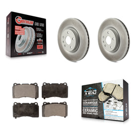 Front Coated Disc Brake Rotors And Ceramic Pads Kit For Cadillac XTS Buick Regal