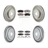 Front Rear Coated Disc Brake Rotors And Ceramic Pads Kit For Cadillac CTS