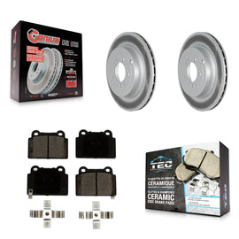Rear Coated Disc Brake Rotors And Ceramic Pads Kit For Mitsubishi Lancer