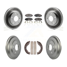 Charger l&#39;image dans la galerie, Front Rear Coated Disc Brake Rotors Ceramic Pads And Drum Kit For Honda Civic