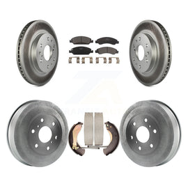 Front Rear Coated Brake Rotors Ceramic Pad Drum Kit For Chevrolet Silverado 1500