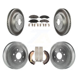 Front Rear Coated Brake Rotors Ceramic Pad Drum Kit For Chevrolet Silverado 1500