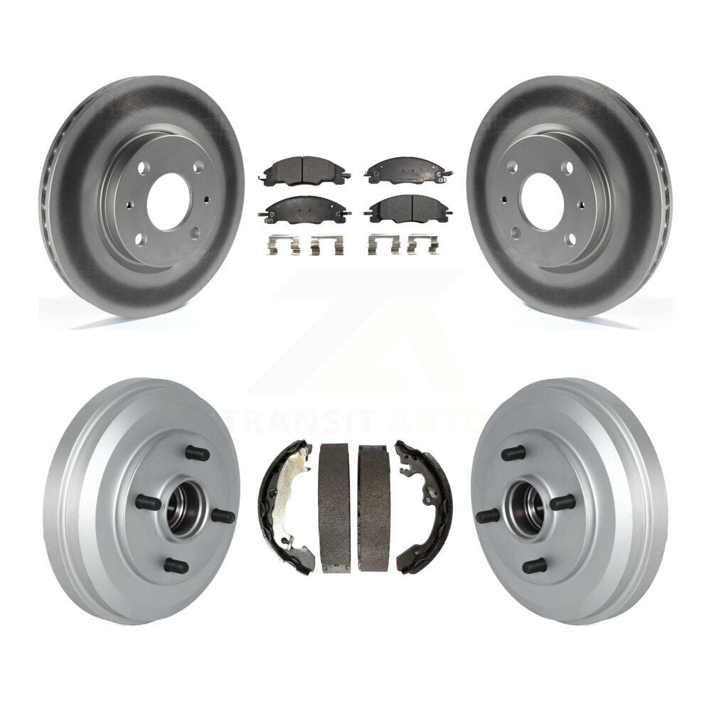 [Front+Rear] 2009-2011 Ford Focus Coated Rotor Drum Brake Kit & Ceramic Pads For Max Braking