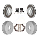 Front Rear Coated Brake Rotors Ceramic Pad Drum Kit For Toyota Corolla Chevrolet