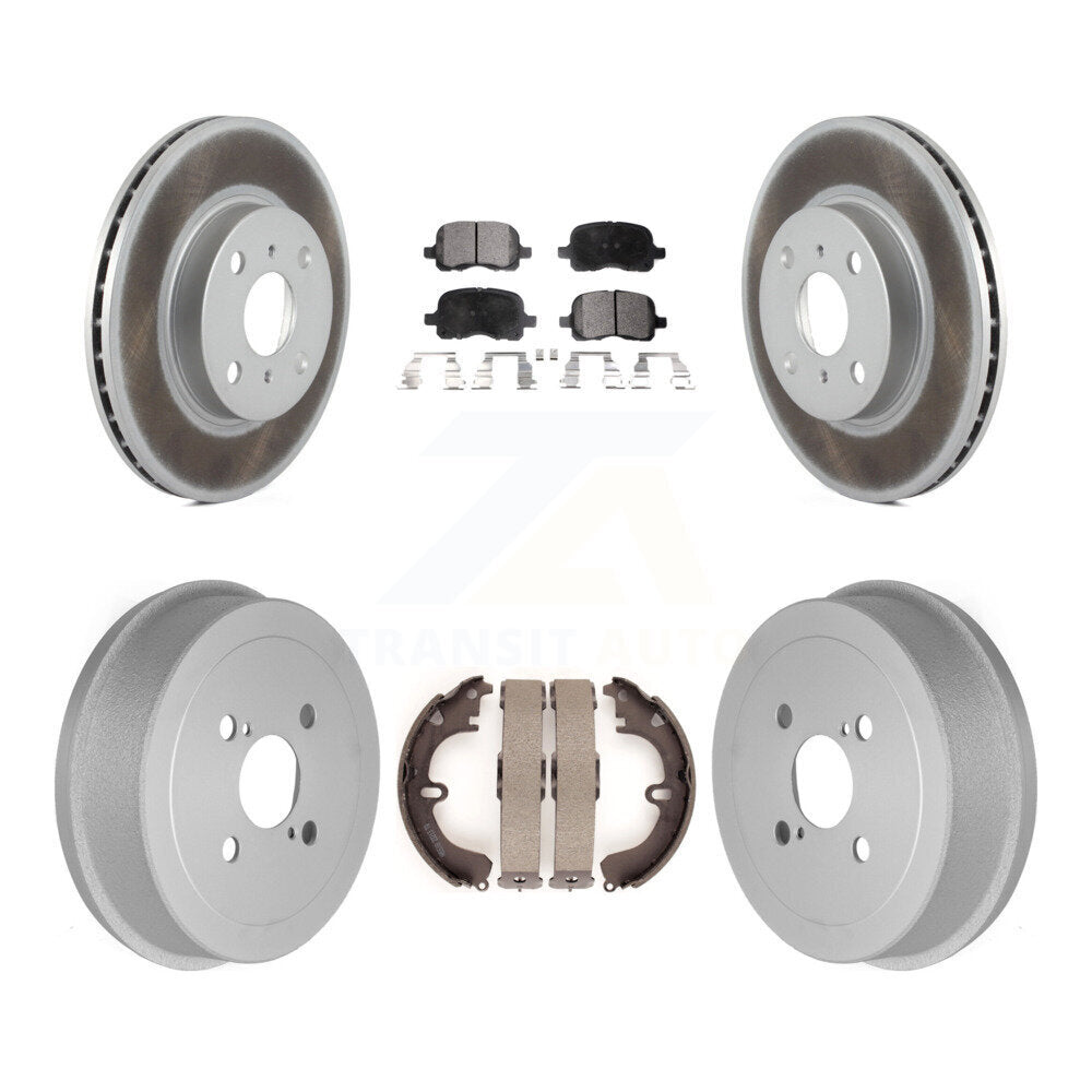 Front Rear Coated Disc Brake Rotors Ceramic Pads And Drum Kit For Toyota Corolla