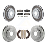 Front Rear Coated Disc Brake Rotors Ceramic Pads And Drum Kit For Honda Civic