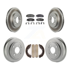 Front Rear Coated Disc Brake Rotor Ceramic Pad Drum Kit For Honda Civic Acura EL