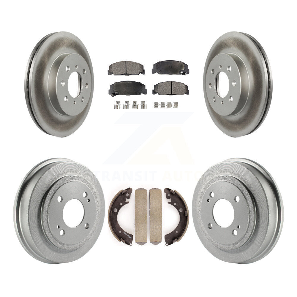 Front Rear Coated Disc Brake Rotors Ceramic Pads And Drum Kit For Honda Civic