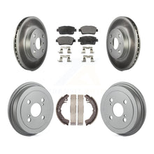 Charger l&#39;image dans la galerie, [Front+Rear] 2001-2005 Toyota Echo Coated Rotor Drum Brake Kit &amp; Ceramic Pads For Max Braking