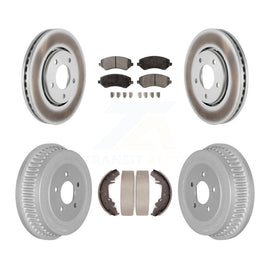 Front Rear Coat Brake Rotor Ceramic Pad Drum Kit For Dodge Chrysler Town & Grand