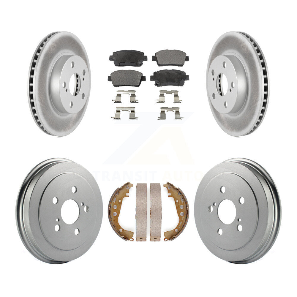 [Front+Rear] 2004-2008 Toyota Prius Coated Rotor Drum Brake Kit & Ceramic Pads For Max Braking