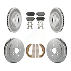 [Front+Rear] 2004-2008 Toyota Prius Coated Rotor Drum Brake Kit & Ceramic Pads For Max Braking