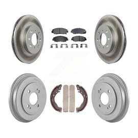 Front Rear Coated Disc Brake Rotors Ceramic Pads And Drum Kit For Honda Insight