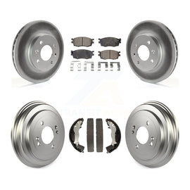 Front Rear Coat Brake Rotor Ceramic Pad Drum Kit For Hyundai Accent Kia Rio Rio5