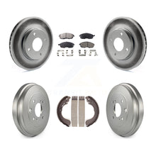 Charger l&#39;image dans la galerie, Front Rear Coated Brake Rotors Ceramic Pad Drum Kit For Nissan Sentra Versa Cube