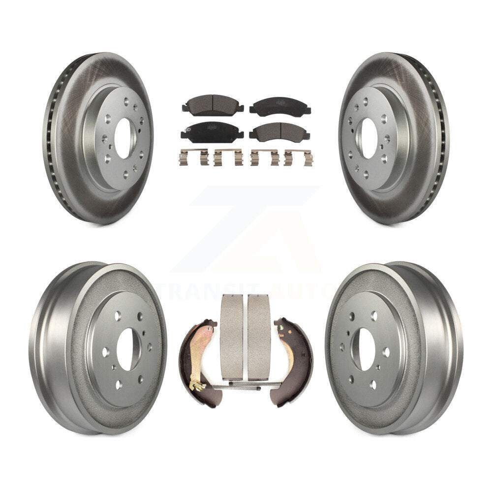 Front Rear Coated Brake Rotors Ceramic Pad Drum Kit For Chevrolet Silverado 1500