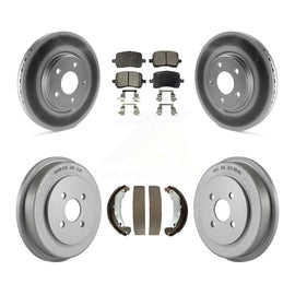Front Rear Coated Disc Brake Rotors Ceramic Pad And Drum Kit For Pontiac Pursuit