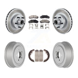 Front Rear Coated Disc Brake Rotors Hub Ceramic Pad And Drum Kit For Ford Ranger