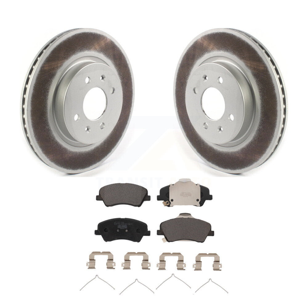 Front Coated Disc Brake Rotors And Ceramic Pads Kit For Hyundai Accent Kia Rio