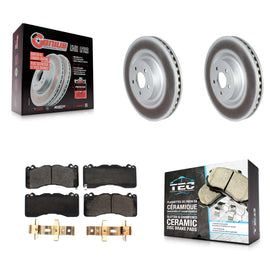 Front Coated Disc Brake Rotors And Ceramic Pads Kit For Ford Mustang