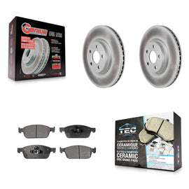 Front Coated Disc Brake Rotors And Ceramic Pads Kit For Ford Transit Connect