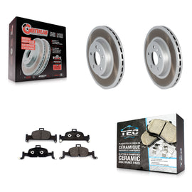 Front Coated Disc Brake Rotor & Ceramic Pad Kit For Audi A4 Quattro A5 Sportback