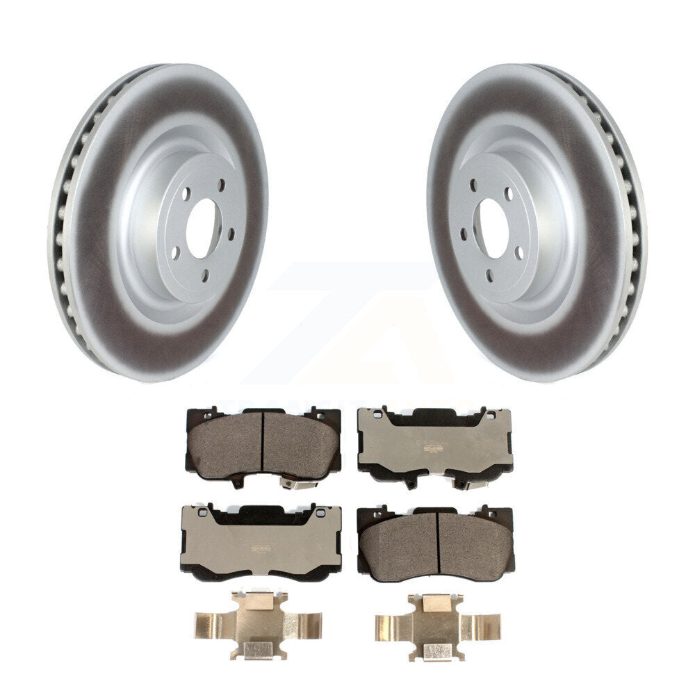 Front Coated Disc Brake Rotors And Ceramic Pads Kit For Ford Mustang