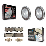 Front Coated Disc Brake Rotors And Ceramic Pads Kit For Ford Mustang