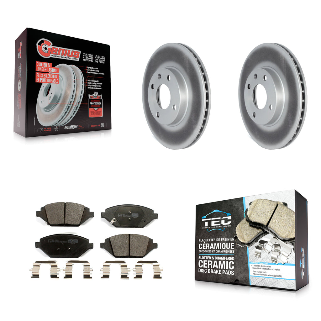 [Front] 2016-2021 Chevrolet Spark Premium Coated Rotors & Ceramic Pads Brake Kit For Max Braking