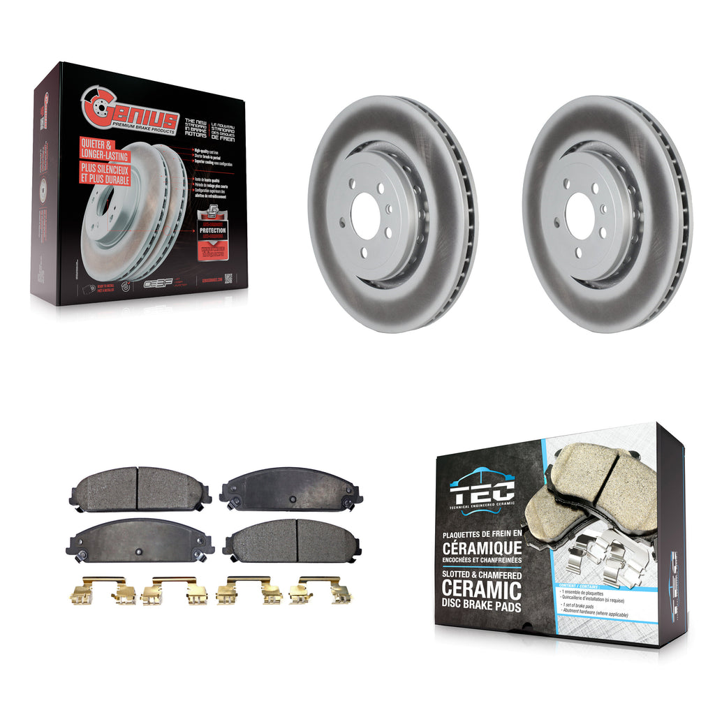 Front Coated Disc Brake Rotors And Ceramic Pads Kit For Dodge Charger