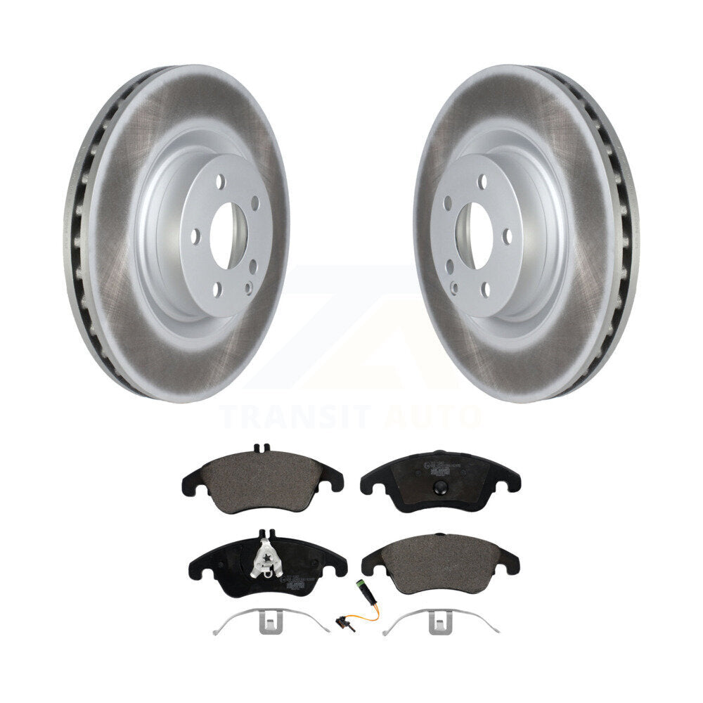 Front Coated Disc Brake Rotor & Ceramic Pad Kit For Mercedes-Benz C250 E400 E550