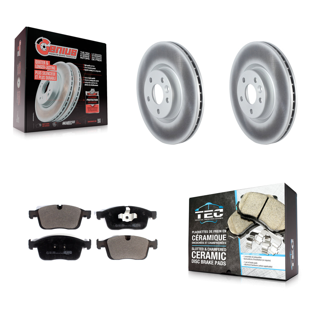 Front Coated Disc Brake Rotors And Ceramic Pads Kit For Volvo XC60