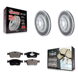 Front Coated Disc Brake Rotors And Ceramic Pads Kit For Volvo XC60