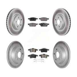 Front Rear Coated Disc Brake Rotors And Ceramic Pad Kit For Ford Transit Connect