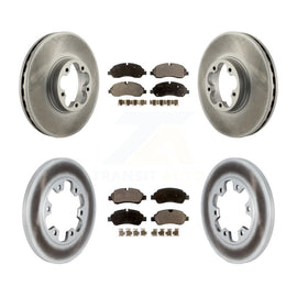 Front Rear Coated Disc Brake Rotors And Ceramic Pads Kit For Ford Transit-350 HD