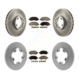 Front Rear Coated Disc Brake Rotors And Ceramic Pads Kit For Ford Transit-350 HD