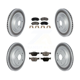 Front Rear Coated Disc Brake Rotors And Ceramic Pads Kit For Subaru Forester