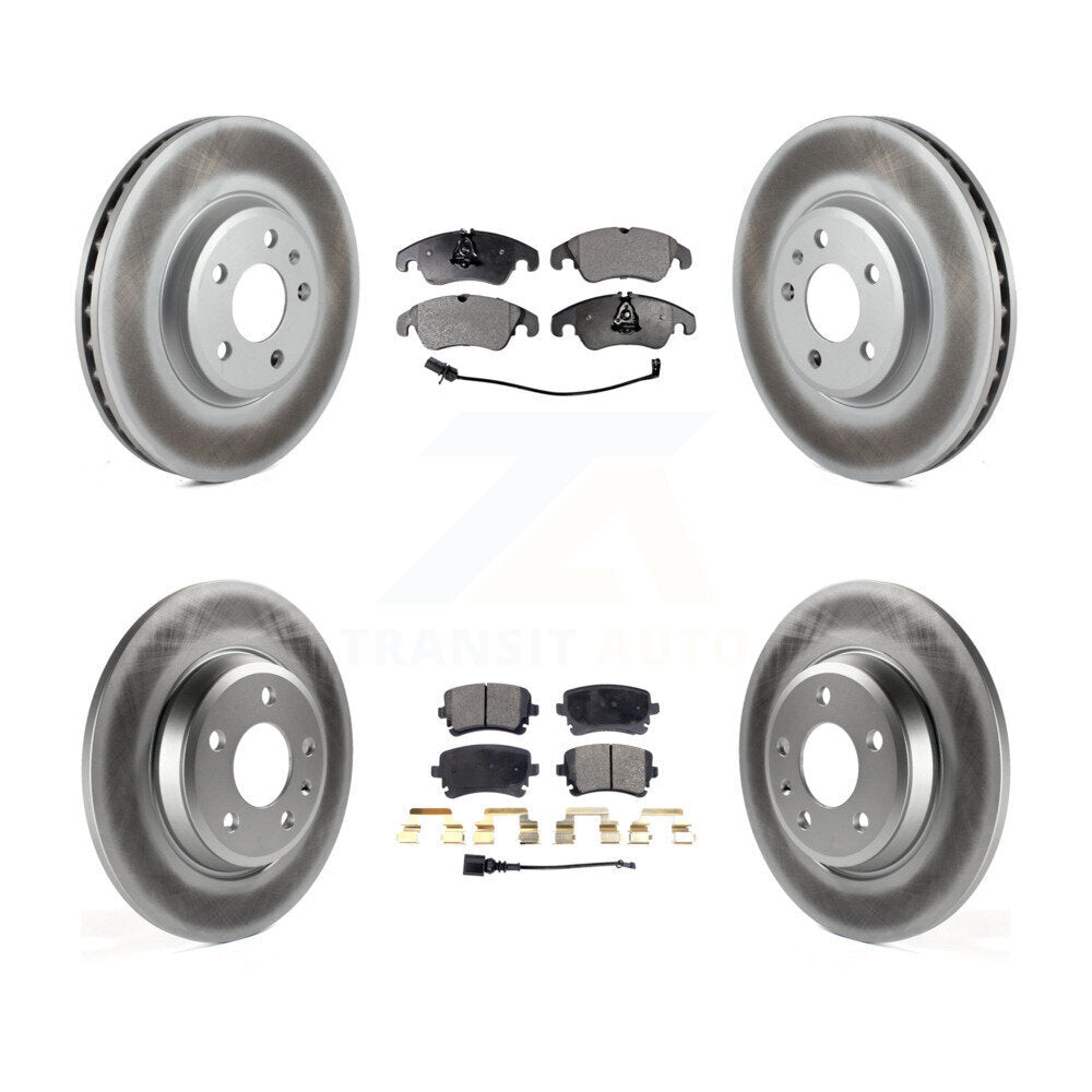 [Front+Rear] 2013 Audi A4 allroad Premium Coated Rotors & Ceramic Pads Brake Kit For Max Braking