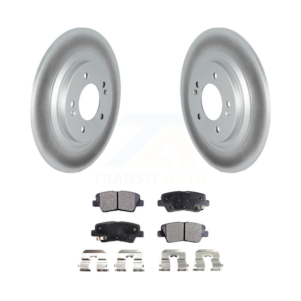 Rear Coated Brake Rotors Ceramic Pad Kit For 2017 Kia Cadenza Limited/Technology