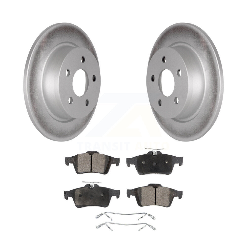 Rear Coated Disc Brake Rotors And Ceramic Pads Kit For Ford Transit Connect