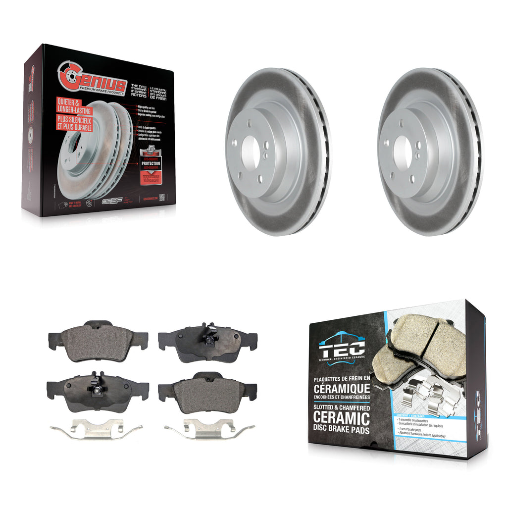 Rear Coated Disc Brake Rotors And Ceramic Pads Kit For Mercedes-Benz CLS550 E550