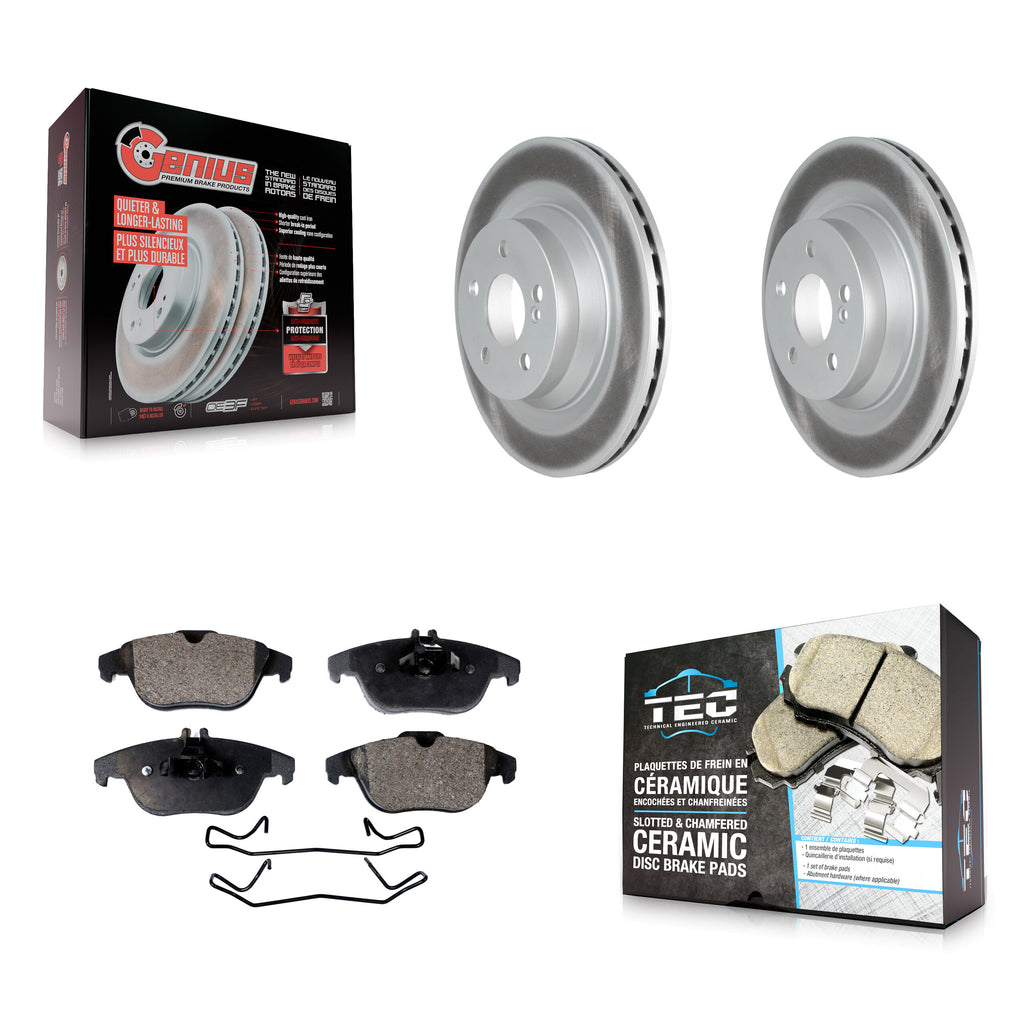 Rear Coated Disc Brake Rotors And Ceramic Pads Kit For Mercedes-Benz E550