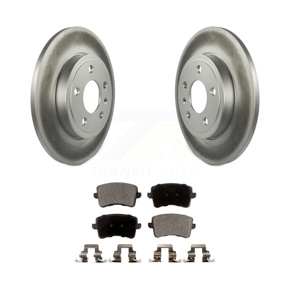 Rear Coat Disc Brake Rotors Ceramic Pad Kit For 2009 Audi A4 Quattro Sedan/Wagon