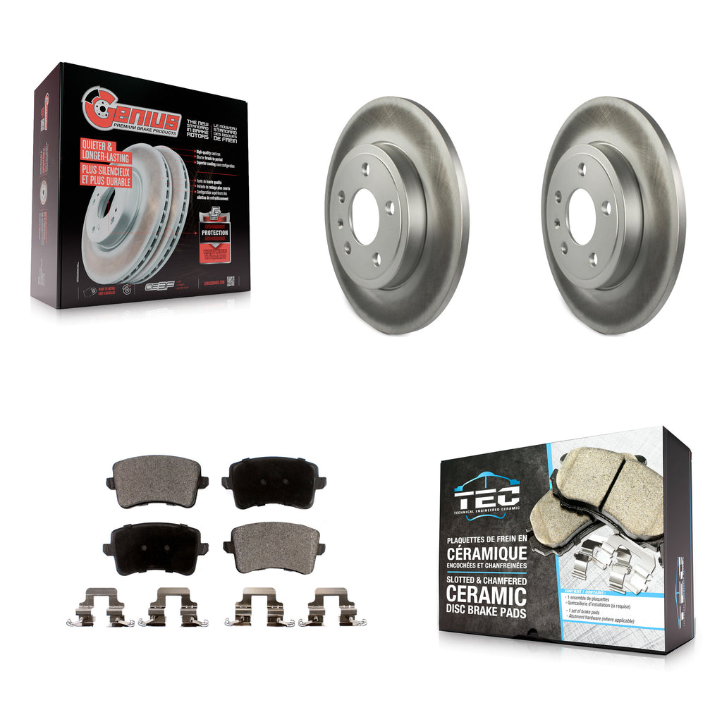 [Rear] 2009 Audi A4 Quattro Sedan/Wagon Premium Coated Rotors & Ceramic Pads Brake Kit For Max Braking