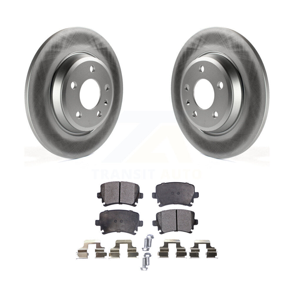 Rear Coat Disc Brake Rotors Ceramic Pad Kit For 2009 Audi A4 Quattro Convertible