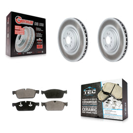 Front Coated Disc Brake Rotors & Ceramic Pad Kit For Mercedes-Benz ML550 GLE550e