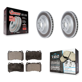Front Coated Disc Brake Rotors And Ceramic Pads Kit For Tesla S X