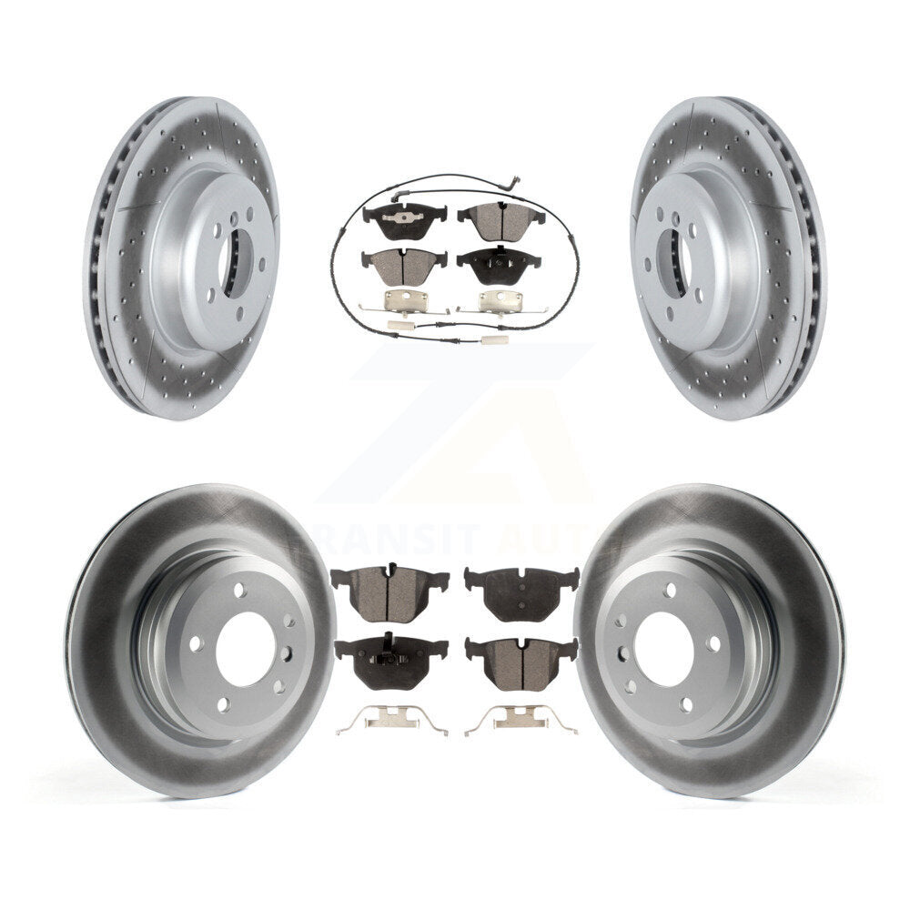 Front Rear Coat Brake Rotors Ceramic Pad Kit For 2012 BMW 335i Convertible/Coupe