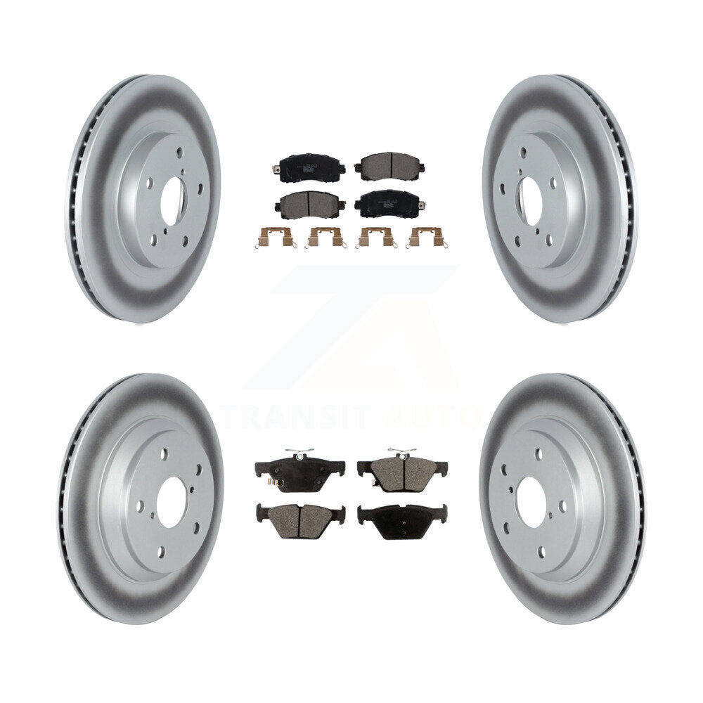 Front Rear Coated Disc Brake Rotors And Ceramic Pads Kit For Subaru Forester